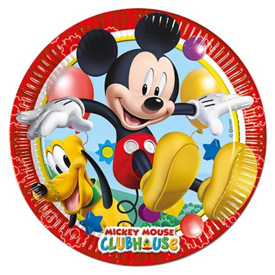 Mickey Mouse Doğum Günü Konsept Tabak 8 adet 23 cm