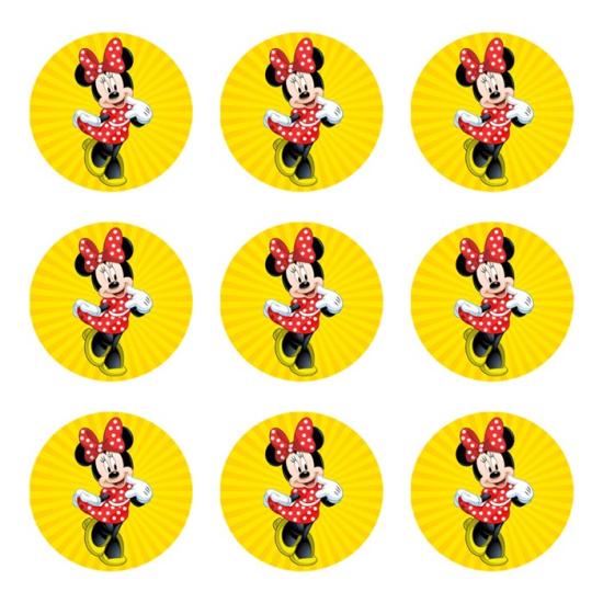 Minnie Mouse konseptli Sticker 10 Adet - 5 cm