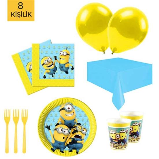 Minions Doğum Günü Ekonomik Parti Seti 8 Kişilik