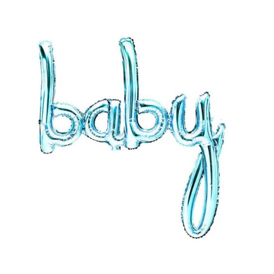 Baby İtalik El Yazısı Mavi Folyo Balon