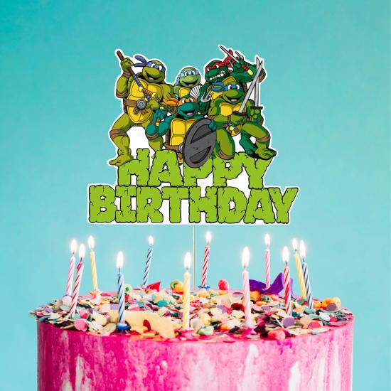 Ninja Turtles Konsepti Happy Birthday Pasta Süsü