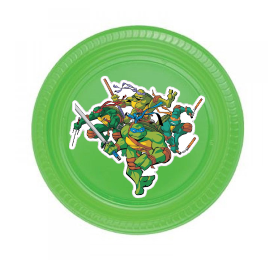 Ninja Turtles Konseptli Yeşil Tabak 5’li