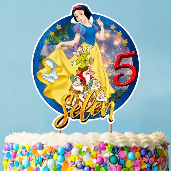 Kişiye Özel Pamuk Prenses Konseptli Pasta Süsü 