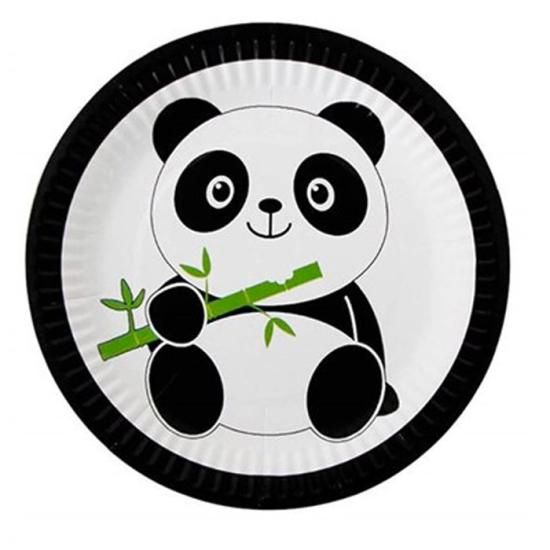 Sevimli Panda Konseptli Tabak 8 Adet