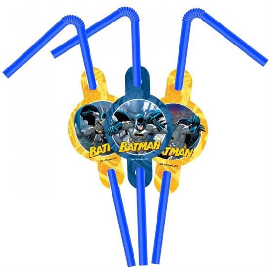 Batman Konseptli Doğum Günü Temalı Pipet