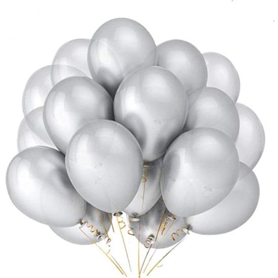 Gümüş Metalik Balon 5’li