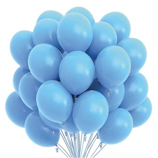 Baskısız Lateks Balon  Açık Mavi - 5 Adet