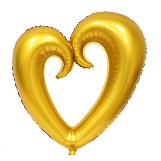 Kalp Şeklinde Gold  Folyo Balon 100 x 108 cm