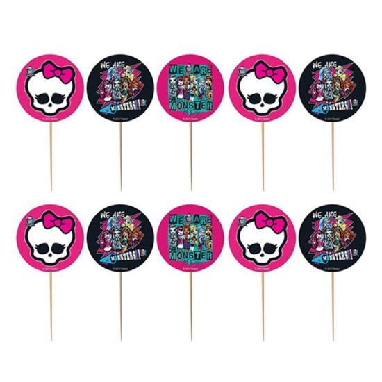 Monster High Doğum Günü konseptli Kürdan Süs 10 Adet