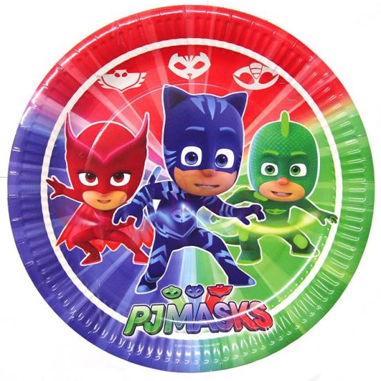 PJ Masks Pijamaskeliler Parti Malzemeleri Temalı Tabak 8 Adet