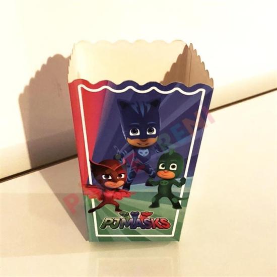 Pj Masks Pijamaskeliler Doğum Günü konseptli Mısır Popcorn Kutusu - 5 Adet