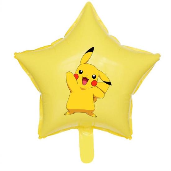 Pikachu Konseptli Sarı Yıldız Folyo Balon