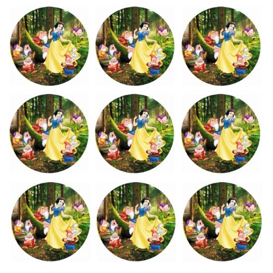 Pamuk Prenses konseptli  Sticker 10 Adet - 5 cm