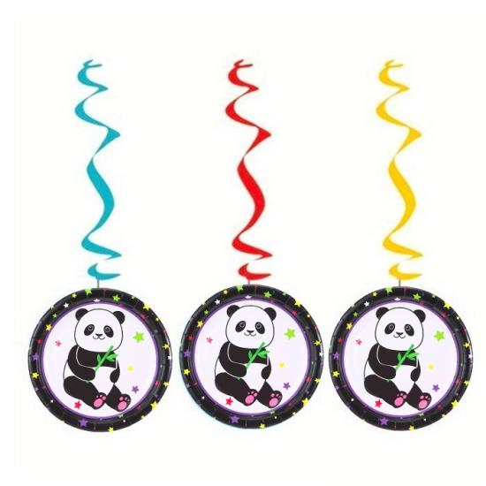 Panda Temalı Sarkıt Asma İp Süs 3’lü