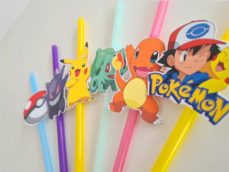 Pokemon Konseptli Pipet 6 Adet