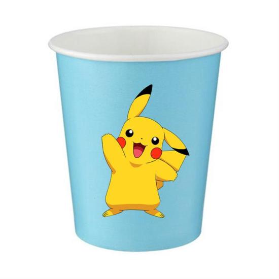 Pokemon Pikachu Temalı Mavi Bardak - 5 Adet