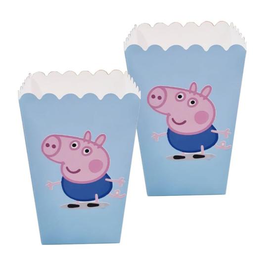 Peppa Pig Mavi konseptli Mısır Kutusu - 5 Adet