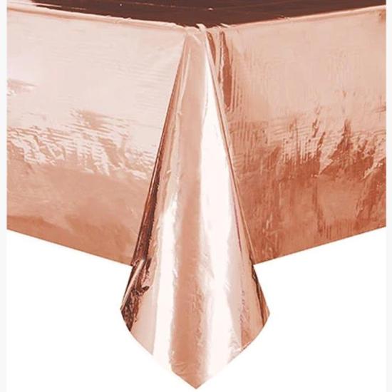 Rose Gold Metalik Masa Örtüsü 137x183 cm