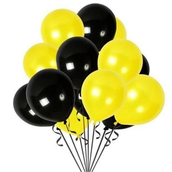 Siyah ve Sarı Karışık Balon Seti 5’li