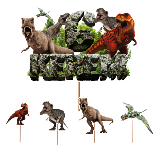 Kişiye Özel Jurasic World Konseptli Pasta Süsü 