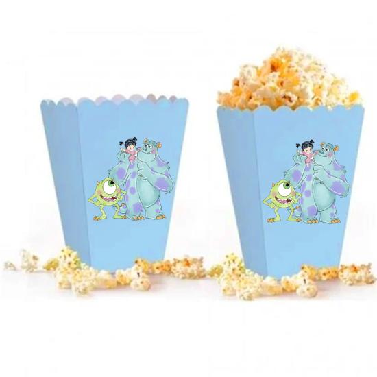 Sevimli Canavarlar Temalı Mavi Popcorn Kutusu 5’li