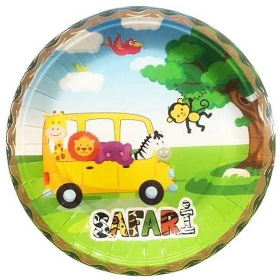 Safari Konseptli Karton Tabak 8 Adet 23 cm