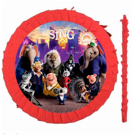 Sing 2 Konseptli Kırmızı Pinyata 