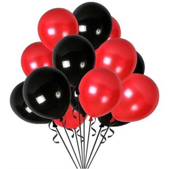Kırmızı ve Siyah Renk Karışık Balon 5 Adet