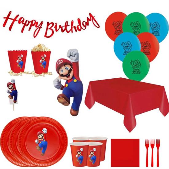 Super Mario Doğum Günü Seti 10 Kişilik