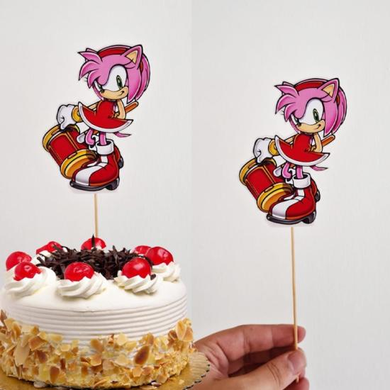 Sonic Amy Rose Temalı Çocuk Çubuklu Maket Süs