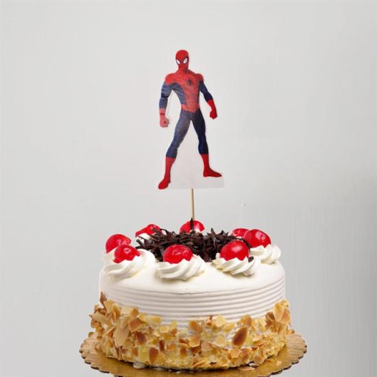 Spiderman Temalı Çubuklu Pasta Maket Süsü