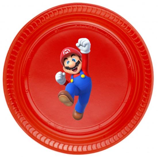 Super Mario Konsepti Stickerlı Tabak 5’li