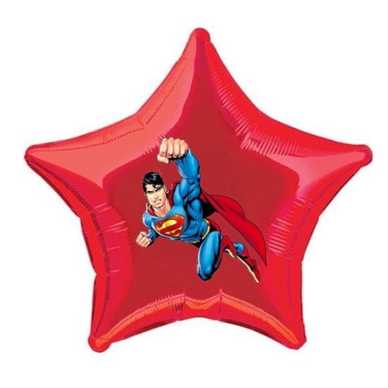 Superman Temalı Özel Stickerlı Yıldız Folyo Balon