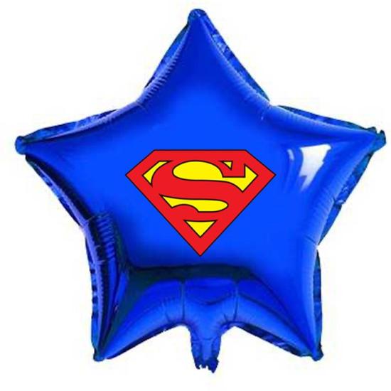 Superman Temalı Stickerlı Yıldız Folyo Balon