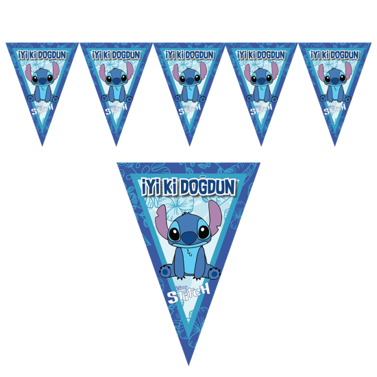 Stitch Konsepti İyi Ki Doğdun Flama Set