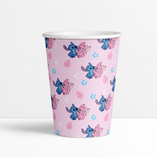 Stitch Pembe Konsepti Karton Bardak 8’li