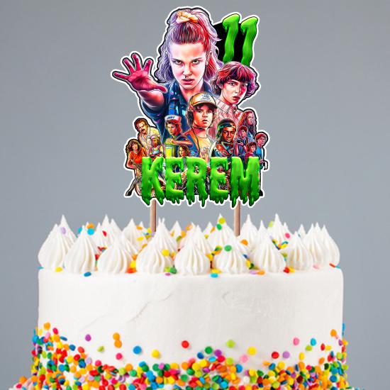 Kişiye Özel Stranger Things Konseptli Pasta Süsü 