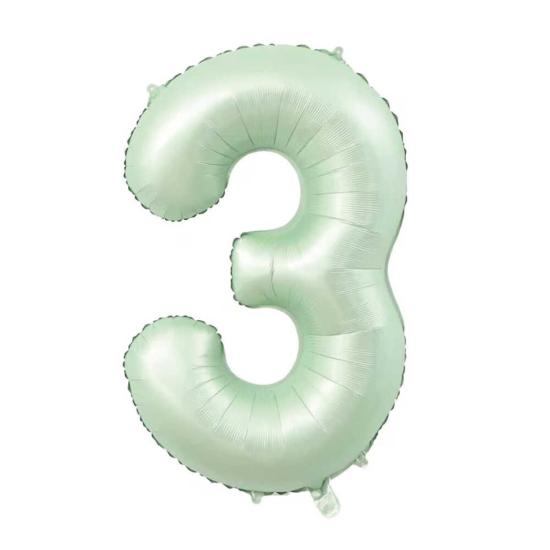 3 Rakam Su Yeşili Folyo Balon 80 cm