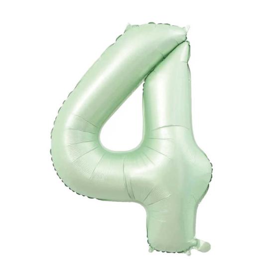 4 Rakam Su Yeşili Folyo Balon 80 cm