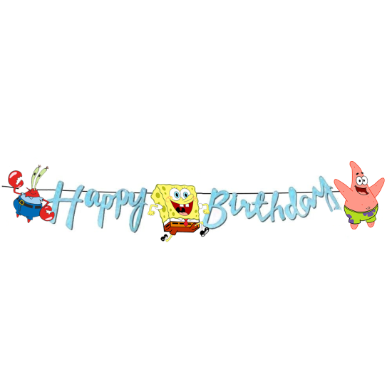 Sünger Bob Happy Birthday Kaligrafi Banner