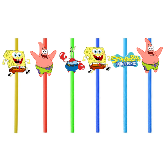 Sünger Bob Konseptli 6’lı Pipet