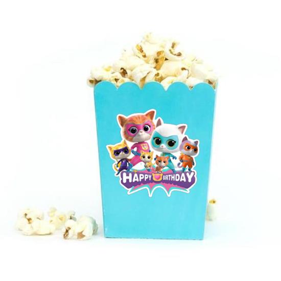 Super Kitties Konsepti Mavi Popcorn Kutusu 5’li
