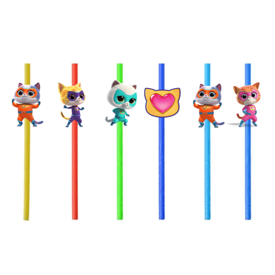 Super Kitties Konseptli Plastik Pipet