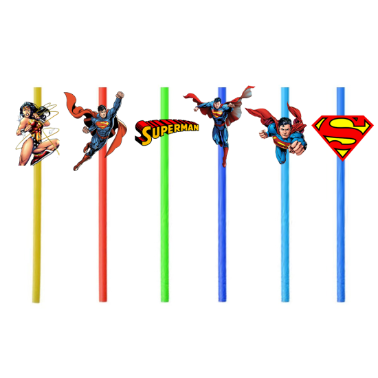Superman Konseptli 6’lı Plastik Pipet