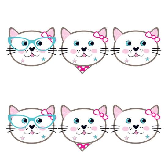Sevimli Kediler Temalı Doğum Günü Lisanslı Maske - 6 Adet