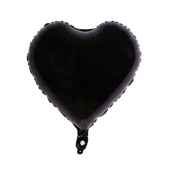 Kalp Siyah Folyo Balon 40 cm