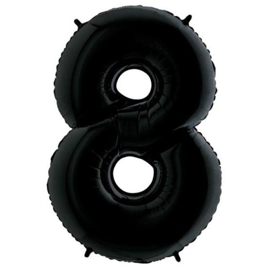 Siyah 8 Rakam Folyo Balon 1 Metre