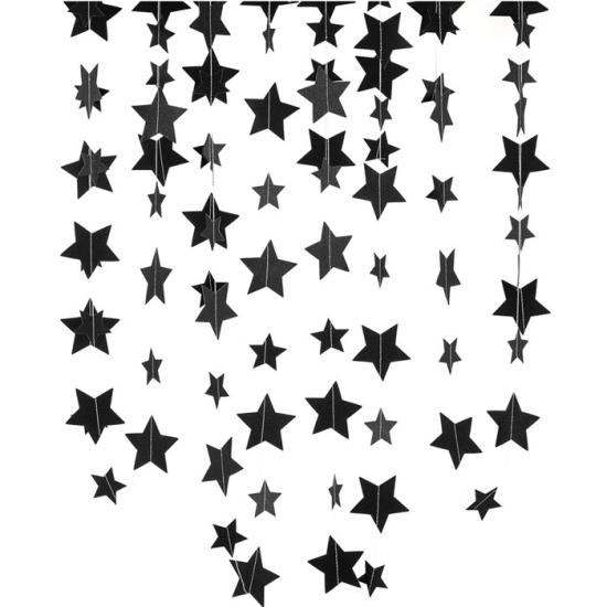 Siyah Yıldız Asma Süs 3 metre