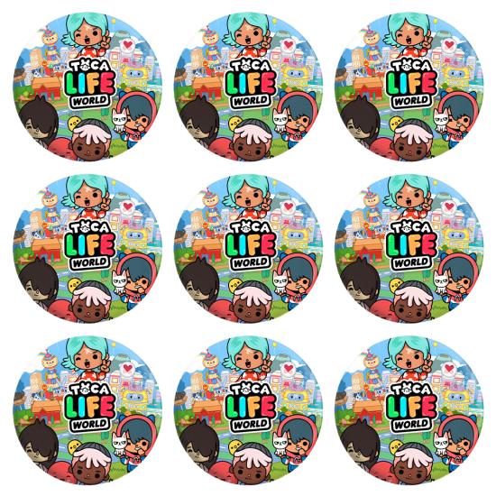 Toca Life World Temalı Etiket 5 cm 10’lu