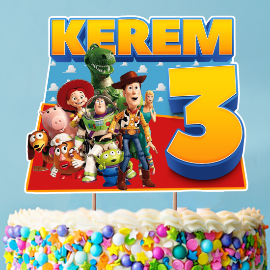 Kişiye Özel Toy Story Konseptli Pasta Süsü Seti